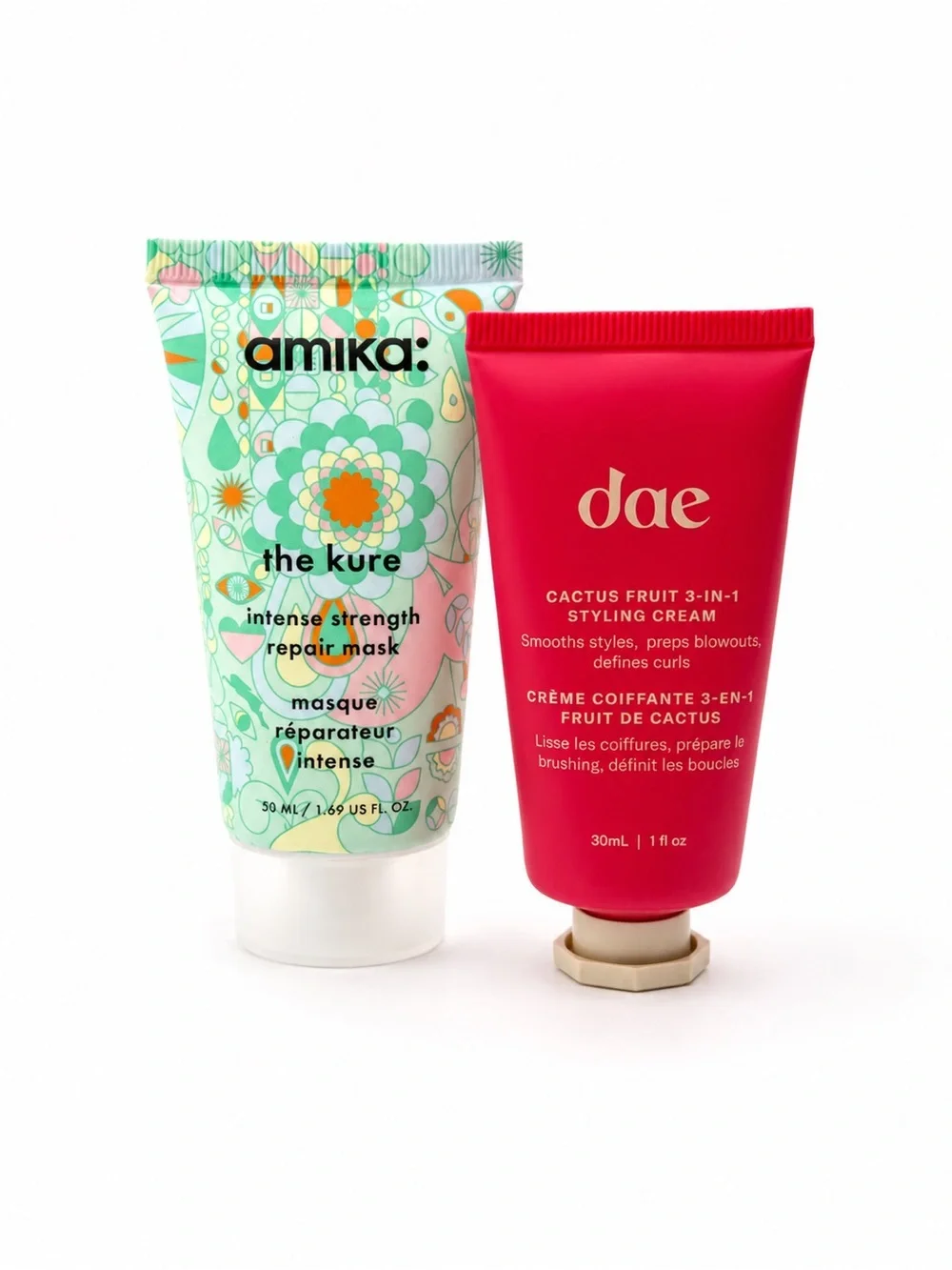 Amika The Kure Repair Mask + Dae Cactus Styling Cream Hair Care Bundle